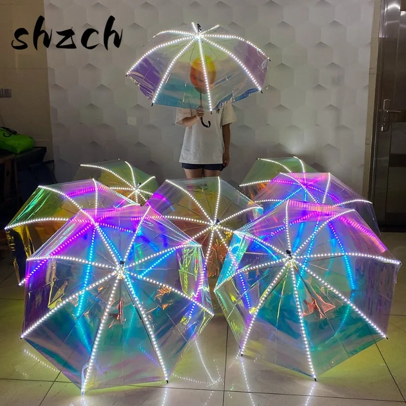 Laser LED Umbrella Color Glow Umbrella for Club and Stage T-Walk Shows Rave Party Light Up Prop Atmosphere Decoration Umbrellas
Laser LED Umbrella Color Glow Umbrella for Club and Stage T-Walk Shows Rave Party Light Up Prop Atmosphere Decoration Umbrellas