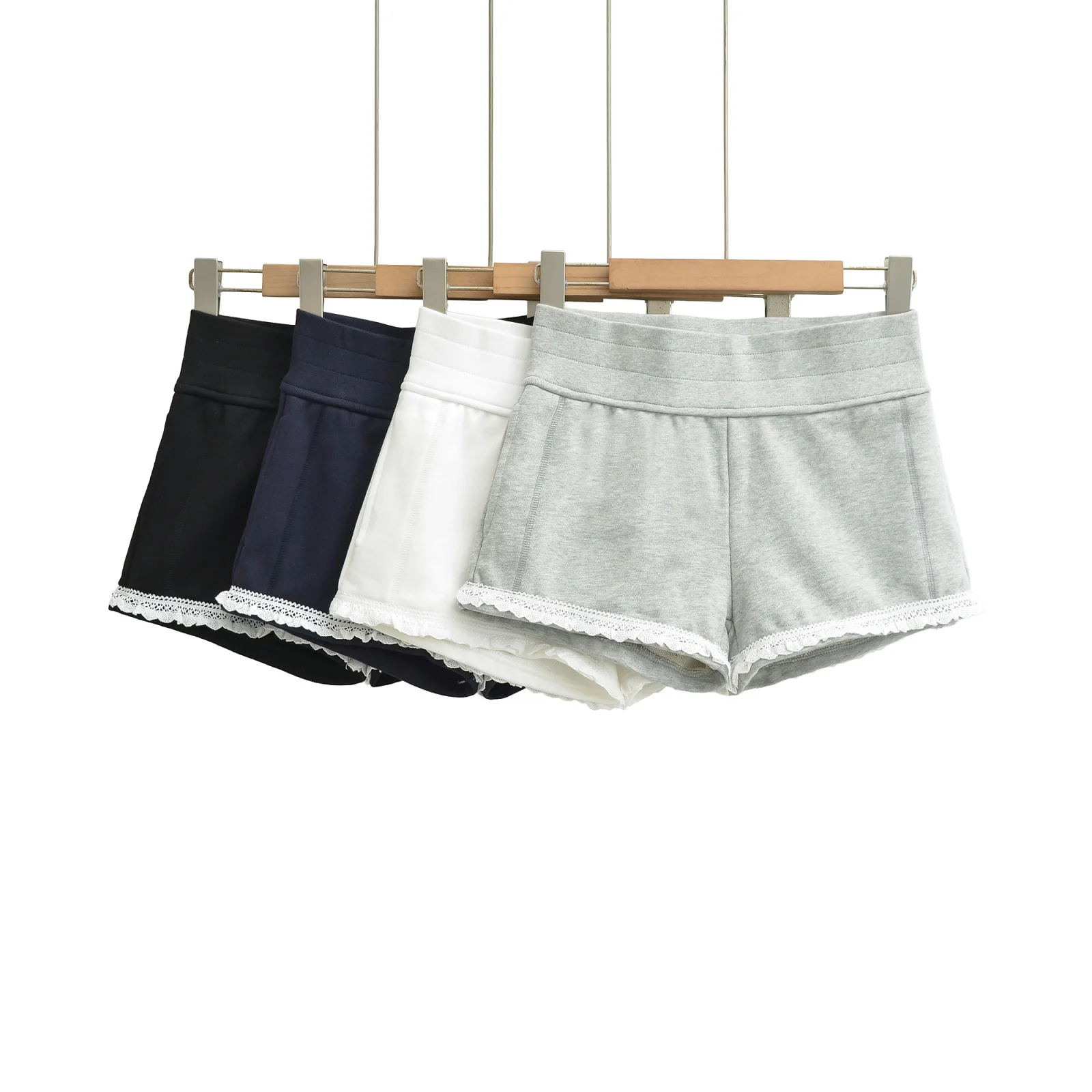 Sexy Lace Trim Bodycon Shorts Casual Wear Outdoors Summer Hot Pants Pure Color Straight Leg Low Waist Elastic Waistband
Sexy Lace Trim Bodycon Shorts Casual Wear Outdoors Summer Hot Pants Pure Color Straight Leg Low Waist Elastic Waistband