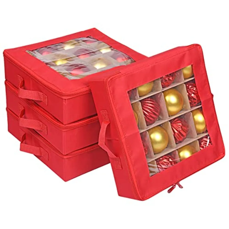 4 Pcs Christmas Ornament Storage Boxes with Dividers 4 Individual Trays Hold 64 Holiday Decoration Balls Durable Ornaments Orga
4 Pcs Christmas Ornament Storage Boxes with Dividers 4 Individual Trays Hold 64 Holiday Decoration Balls Durable Ornaments Orga