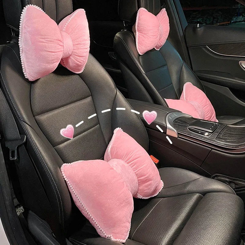Comfortable Soft Pink Plush Car Headrest Lumbar Support Cartoon Bowknot Car Waist Neck Pillow Car Interior Decoration For Winter
Comfortable Soft Pink Plush Car Headrest Lumbar Support Cartoon Bowknot Car Waist Neck Pillow Car Interior Decoration For Winter