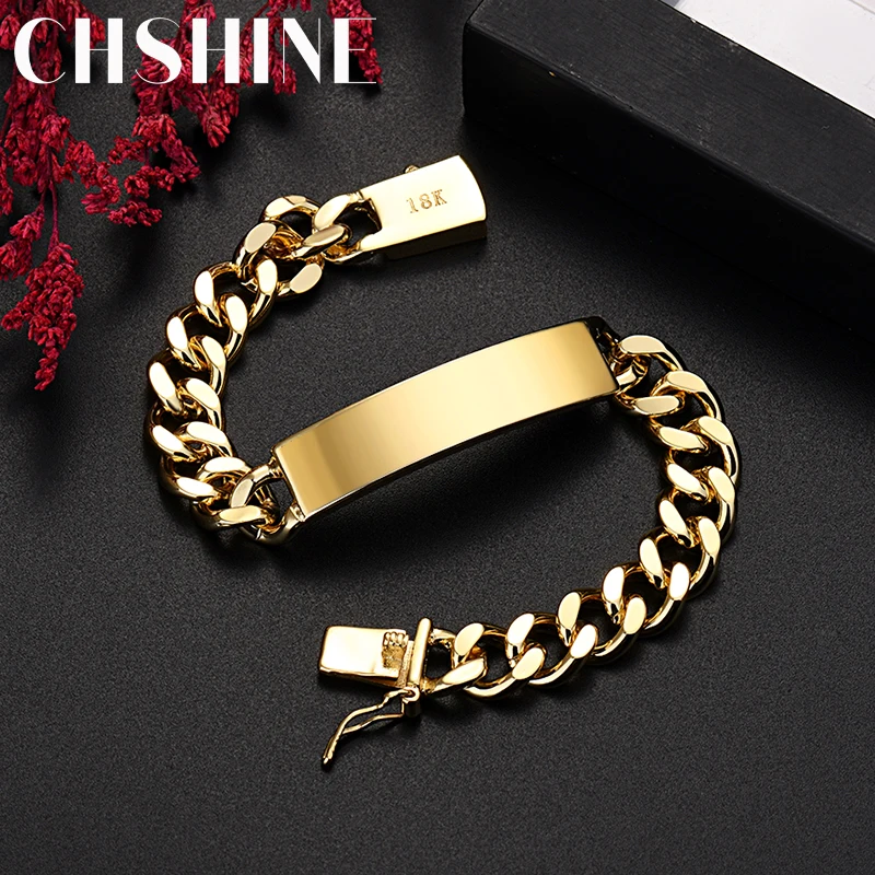 wholesale 18K Gold 10MM chain bracelets for man women high quality fashion jewelry wedding party Christmas gifts 20cm
wholesale 18K Gold 10MM chain bracelets for man women high quality fashion jewelry wedding party Christmas gifts 20cm