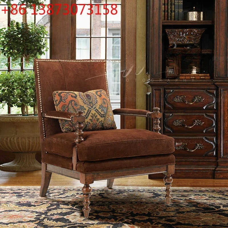 American retro solid wood single villa living room bedroom leisure chair
American retro solid wood single villa living room bedroom leisure chair