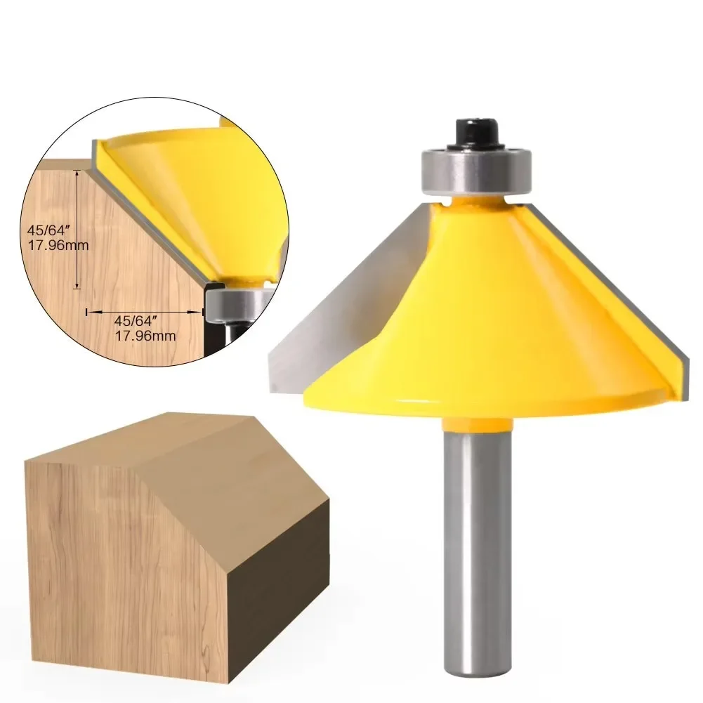 1PC 8MM Shank Milling Cutter Wood Carving Large 45 Degree Chamfer & Bevel Edging Router Bit Wood Cutting Woodworking Router Bits
1PC 8MM Shank Milling Cutter Wood Carving Large 45 Degree Chamfer & Bevel Edging Router Bit Wood Cutting Woodworking Router Bits