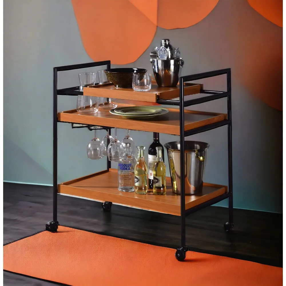 Oaken Honey Oak & Black Finish Serving Cart
Oaken Honey Oak & Black Finish Serving Cart
