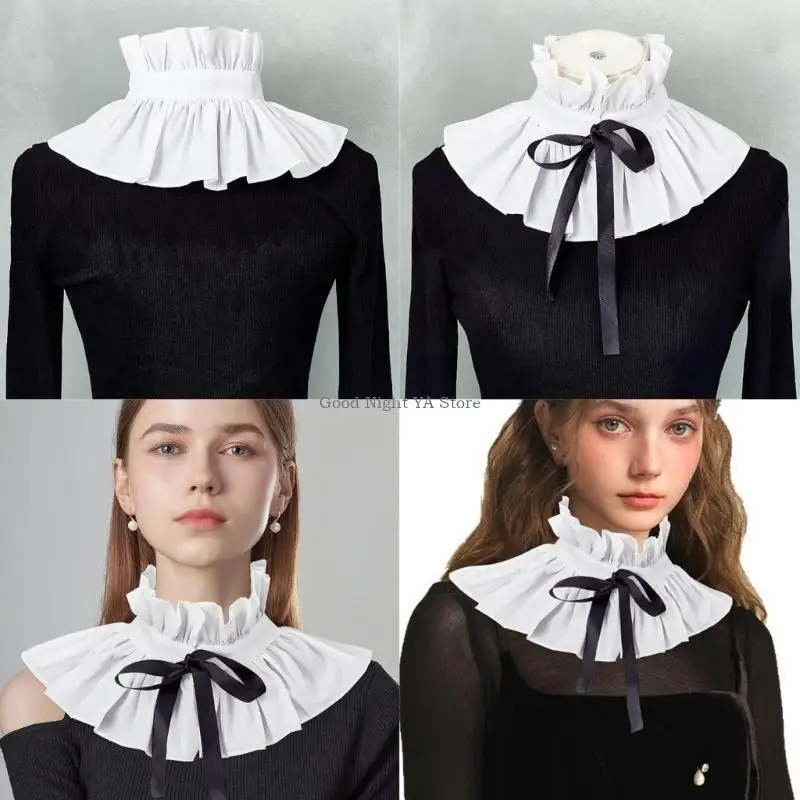 Elegant Ruffle Stand False Collar Renaissances Vintage Shawl Neck Ruff for Women
Elegant Ruffle Stand False Collar Renaissances Vintage Shawl Neck Ruff for Women