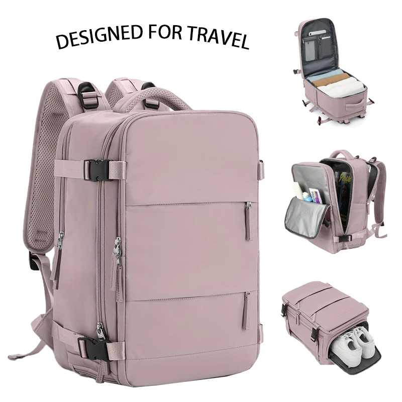 Women Pink Travel Backpack Airline Approved, Waterproof Expandable Carry On Bag with Shoe Pocket, Multi Compartment Weekender Ba
Women Pink Travel Backpack Airline Approved, Waterproof Expandable Carry On Bag with Shoe Pocket, Multi Compartment Weekender Ba