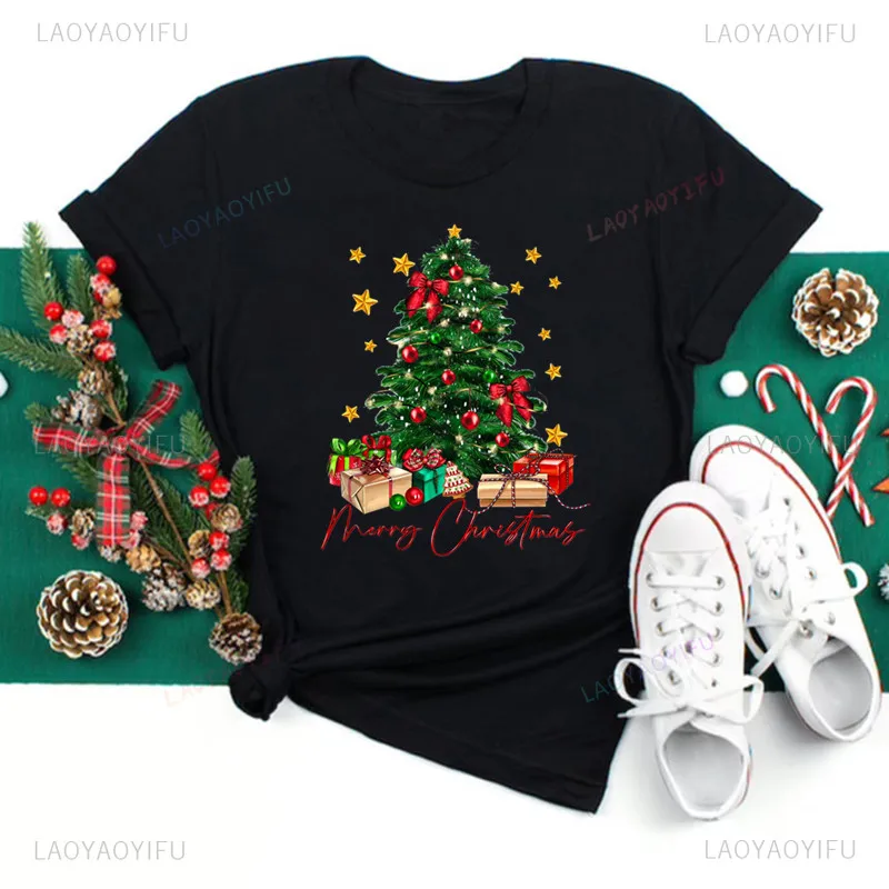 Christmas Print Women T-shirts Funny Female Christmas Shirt New Year Party Tees High Quality 100% Cotton T-shirt Streetwear
Christmas Print Women T-shirts Funny Female Christmas Shirt New Year Party Tees High Quality 100% Cotton T-shirt Streetwear