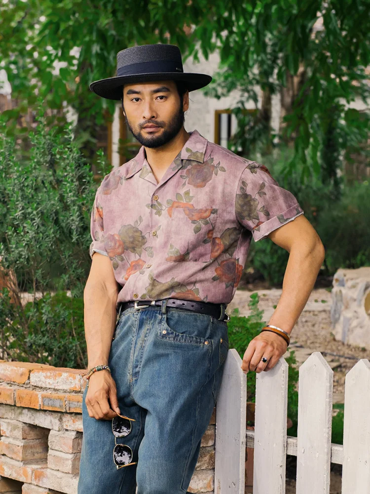 SOARIN British Style Retro Flower Men's Shirt Cuban Collar Casual Loose Rose Flower Short Sleeve Summer Shirt
SOARIN British Style Retro Flower Men's Shirt Cuban Collar Casual Loose Rose Flower Short Sleeve Summer Shirt
