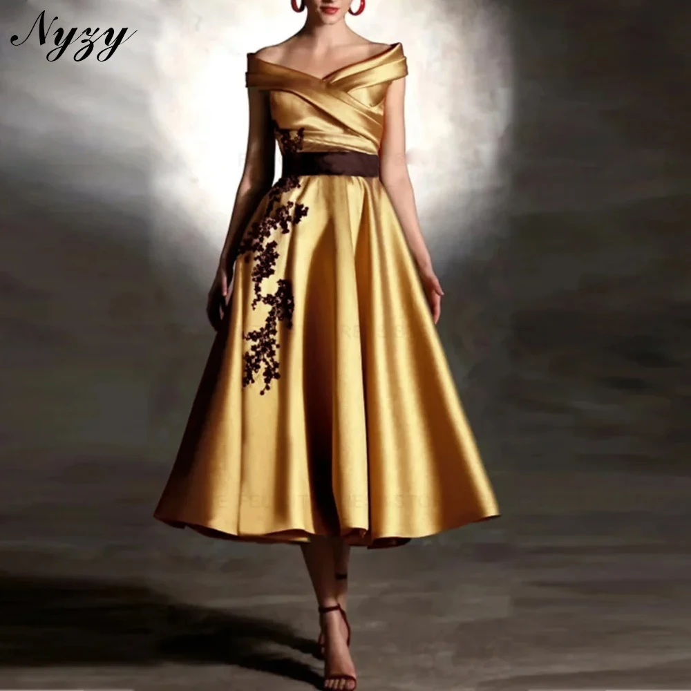 NYZY M508 Elegant Evening Party Cocktail Gowns Tea Length Customized Black Lace Mother of the Bride Dresses Gold 2025
NYZY M508 Elegant Evening Party Cocktail Gowns Tea Length Customized Black Lace Mother of the Bride Dresses Gold 2025