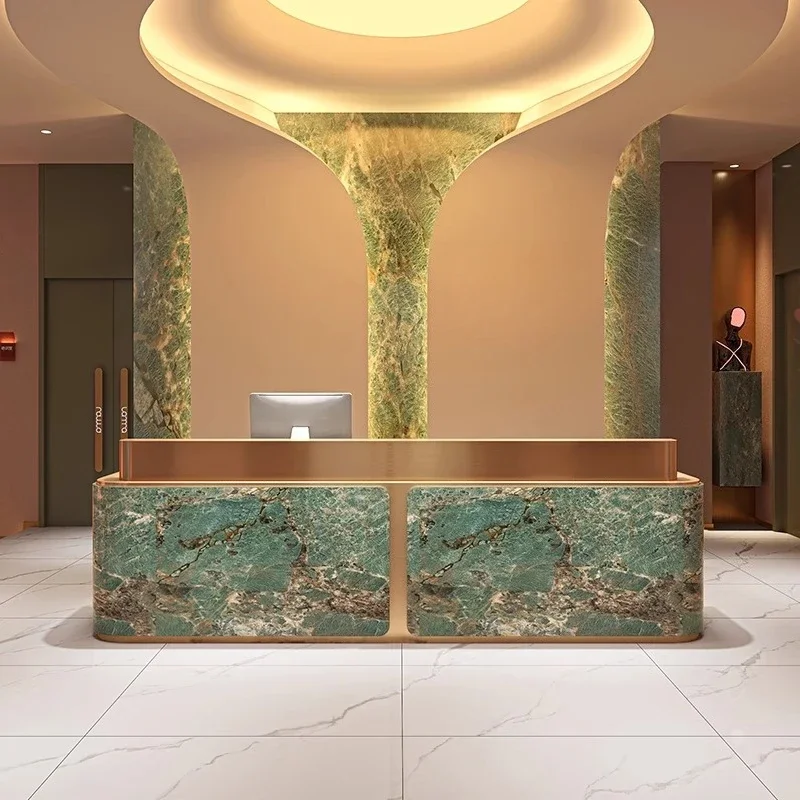 Vintage Luxury Reception Desks Counter Design Business Salon Reception Desks Office Industrial Long Rezeption Theke Furniture
Vintage Luxury Reception Desks Counter Design Business Salon Reception Desks Office Industrial Long Rezeption Theke Furniture