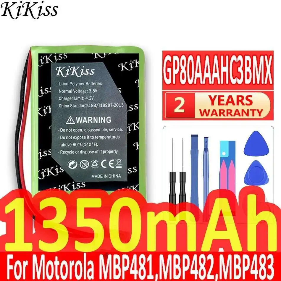 GP80AAAHC3BMX Fast Charging Baby Monitor Product Battery 1350Mah For Motorola MBP481,MBP482,MBP483 HRMR03
GP80AAAHC3BMX Fast Charging Baby Monitor Product Battery 1350Mah For Motorola MBP481,MBP482,MBP483 HRMR03