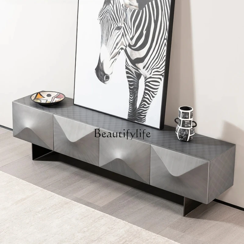 TV cabinet living room simple modern high-end simple light luxury suspended stainless steel bracket side cabinet
TV cabinet living room simple modern high-end simple light luxury suspended stainless steel bracket side cabinet