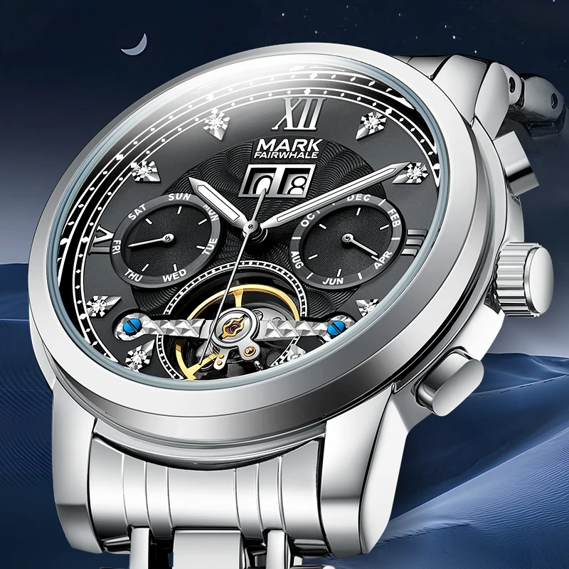 Mark Fairwhale 6980 Men Automatic Mechanical Movement Watch Business Watch Luxury Fashion Stainless Steel Sport Watches For Men
Mark Fairwhale 6980 Men Automatic Mechanical Movement Watch Business Watch Luxury Fashion Stainless Steel Sport Watches For Men