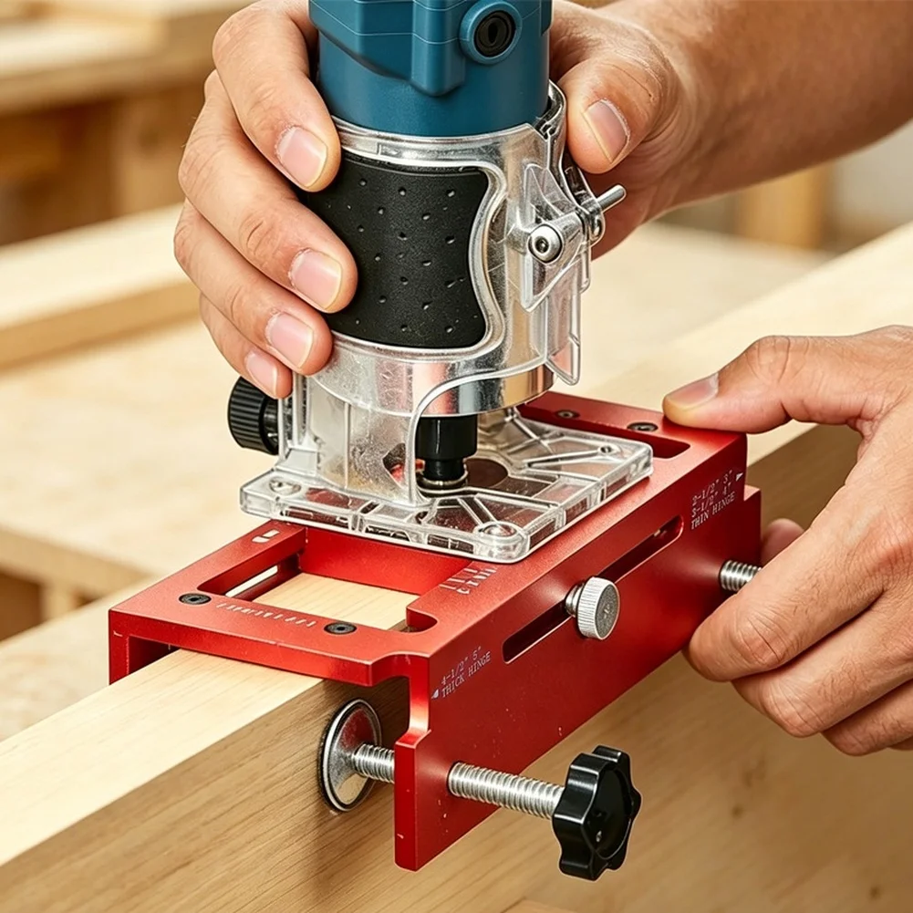 Aluminum Alloy Hinge Mortising Jig Drilling Locator Fixture With 1/4 5/8 Radius For Door Hinge Installation Woodworking Tool Kit
Aluminum Alloy Hinge Mortising Jig Drilling Locator Fixture With 1/4 5/8 Radius For Door Hinge Installation Woodworking Tool Kit
