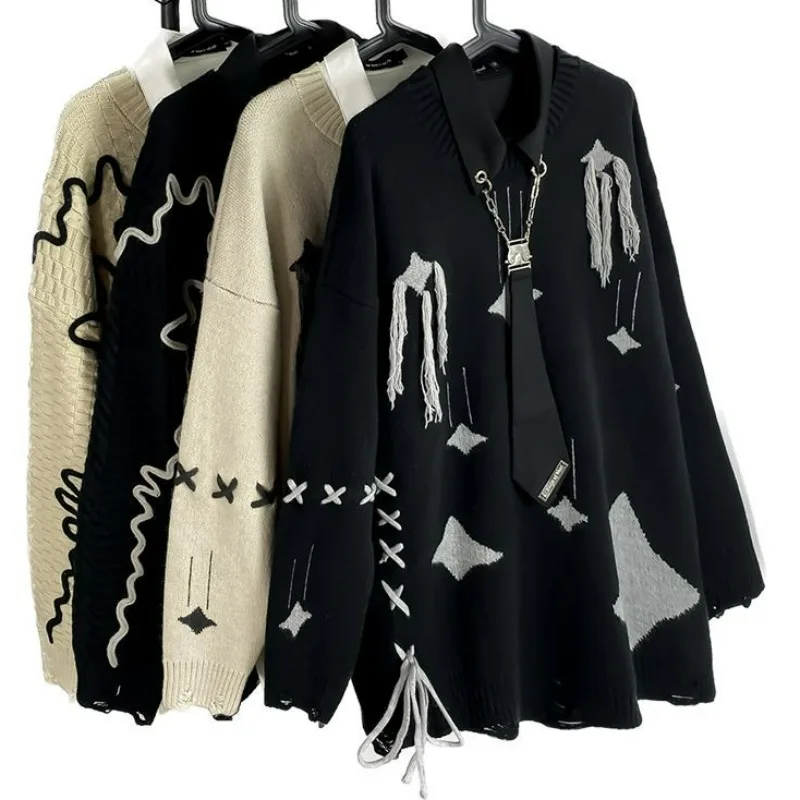 O Neck Loose Grunge Streetwear Fashion Sweater Y2k Autumn Winter High Street Knit Jumpers Star Bandage Design Sense Pull Femme
O Neck Loose Grunge Streetwear Fashion Sweater Y2k Autumn Winter High Street Knit Jumpers Star Bandage Design Sense Pull Femme