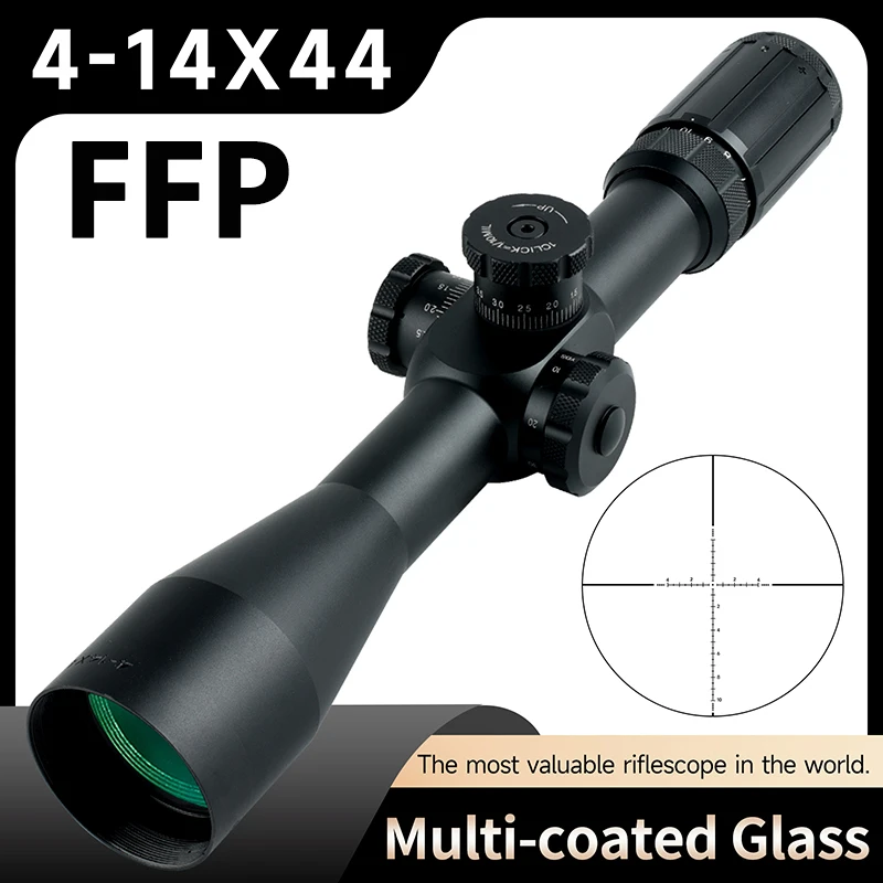 4-14X44 FFP Rifle Scope Hunting First Focal Plane Cross Optical Collimator Scope Tactical Long Range Snipe Airsoft Sight 11/20mm
4-14X44 FFP Rifle Scope Hunting First Focal Plane Cross Optical Collimator Scope Tactical Long Range Snipe Airsoft Sight 11/20mm