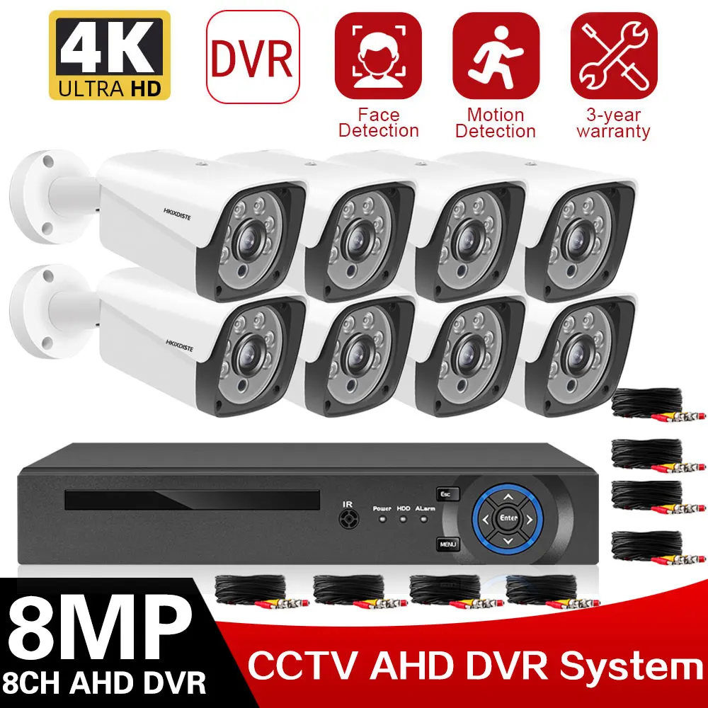 Система видеонаблюдения H.265, 4 канала, 4K DVR, уличная Водонепроницаемая камера с функцией распознавания лица, система AHD видеонаблюдения
Система видеонаблюдения H.265, 4 канала, 4K DVR, уличная Водонепроницаемая камера с функцией распознавания лица, система AHD видеонаблюдения