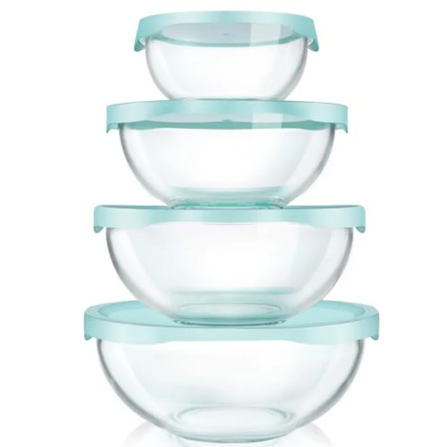 Borosilicate Clear Glass Mixing Bowls with Lids Set of 4 0.53qt, 1.1qt, 2.1qt, 3.7qt,Space Saving Nesting Bowls Large Kitchen S
Borosilicate Clear Glass Mixing Bowls with Lids Set of 4 0.53qt, 1.1qt, 2.1qt, 3.7qt,Space Saving Nesting Bowls Large Kitchen S