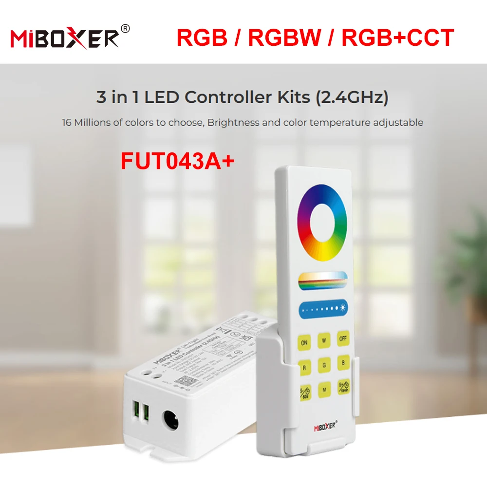 Miboxer New FUT043A+ RGB RGBW RGBCCT Smart 3 in 1 LED Controller Kits (2.4GHz) Wireless Full Touch Remote WiFi Compatible Max 15
Miboxer New FUT043A+ RGB RGBW RGBCCT Smart 3 in 1 LED Controller Kits (2.4GHz) Wireless Full Touch Remote WiFi Compatible Max 15