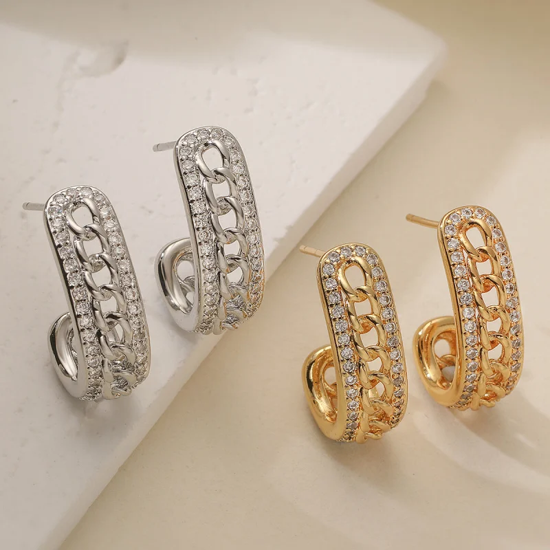 New Design Sense Niche High-end Copper Plated 18K Gold Zircon Earrings Light Luxury Versatile Women's Ear Jewelry
New Design Sense Niche High-end Copper Plated 18K Gold Zircon Earrings Light Luxury Versatile Women's Ear Jewelry