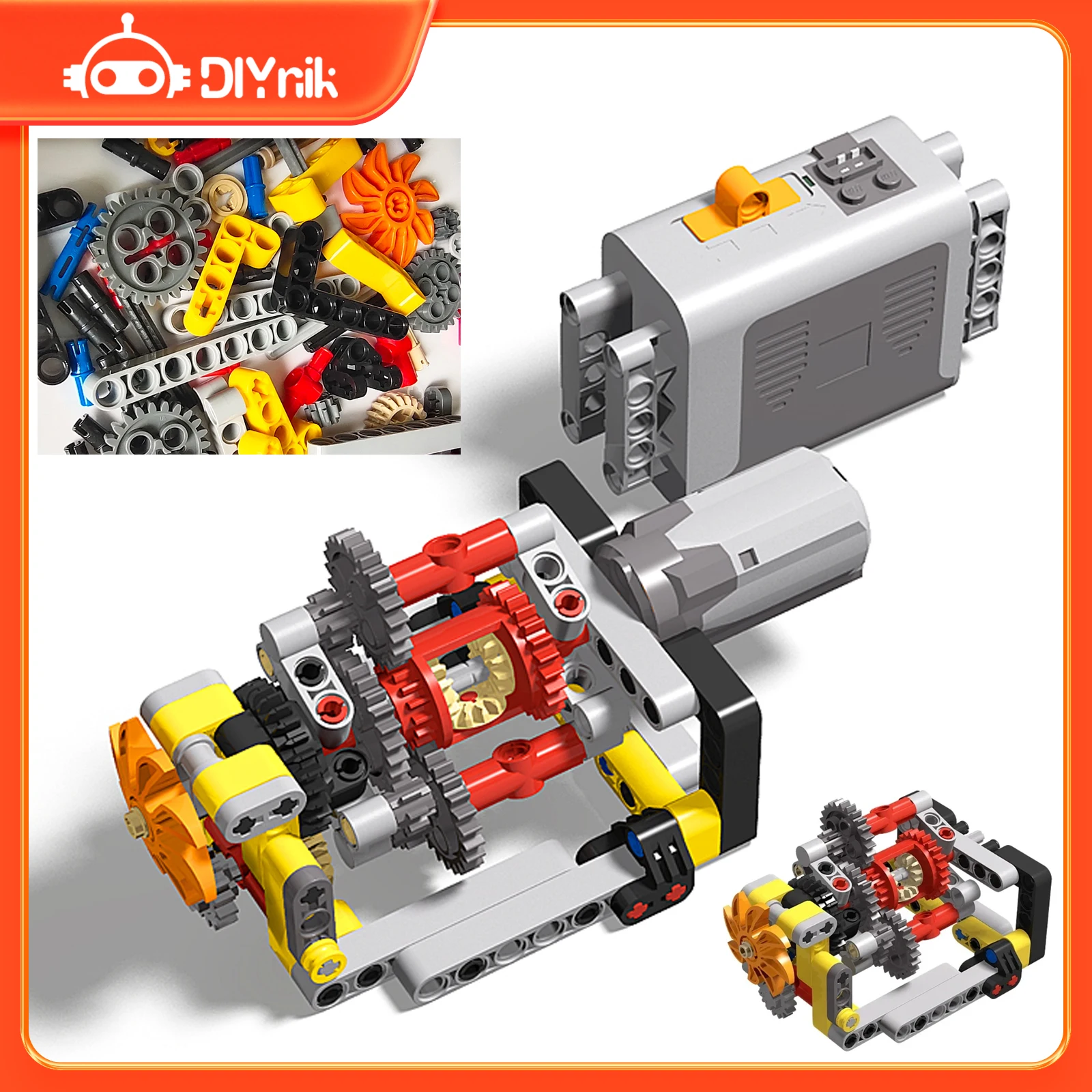 MOC Technology Planetary Differential Building Block Electric Model M Motor AA Battery Box Birthday Gift for Kid Educational Toy
MOC Technology Planetary Differential Building Block Electric Model M Motor AA Battery Box Birthday Gift for Kid Educational Toy