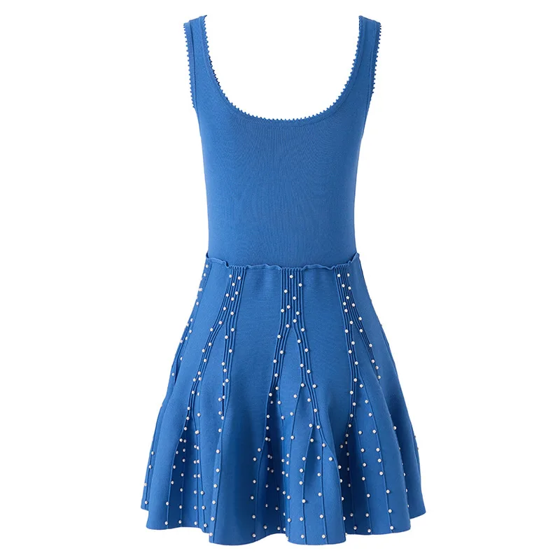 New Summer Blue Pearl Mini Dress Camisole A-Line Dress
New Summer Blue Pearl Mini Dress Camisole A-Line Dress