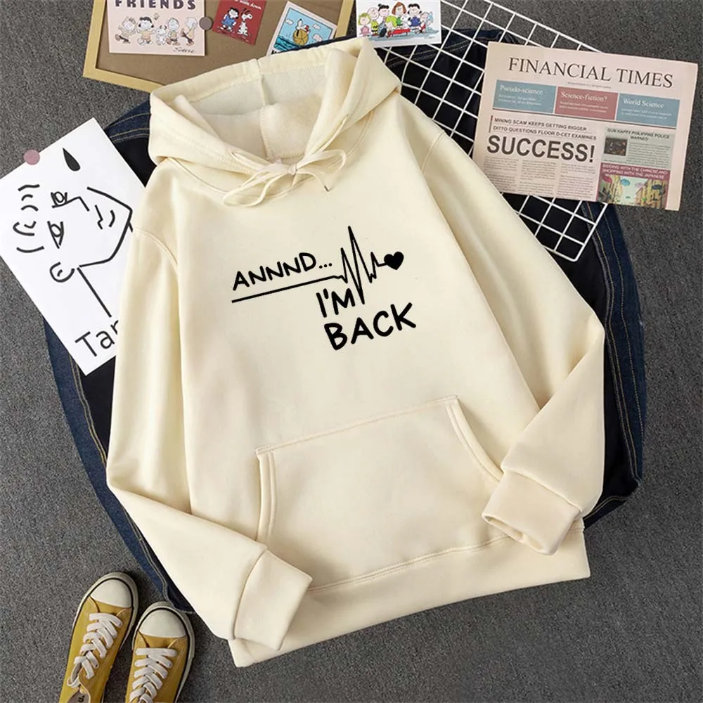 ANNND IM BACK Letter Printed Hoodies Women 2023 Autumn Winter Plus Size Casual Vintage Female Sweatshirt Streetwear Top
ANNND IM BACK Letter Printed Hoodies Women 2023 Autumn Winter Plus Size Casual Vintage Female Sweatshirt Streetwear Top