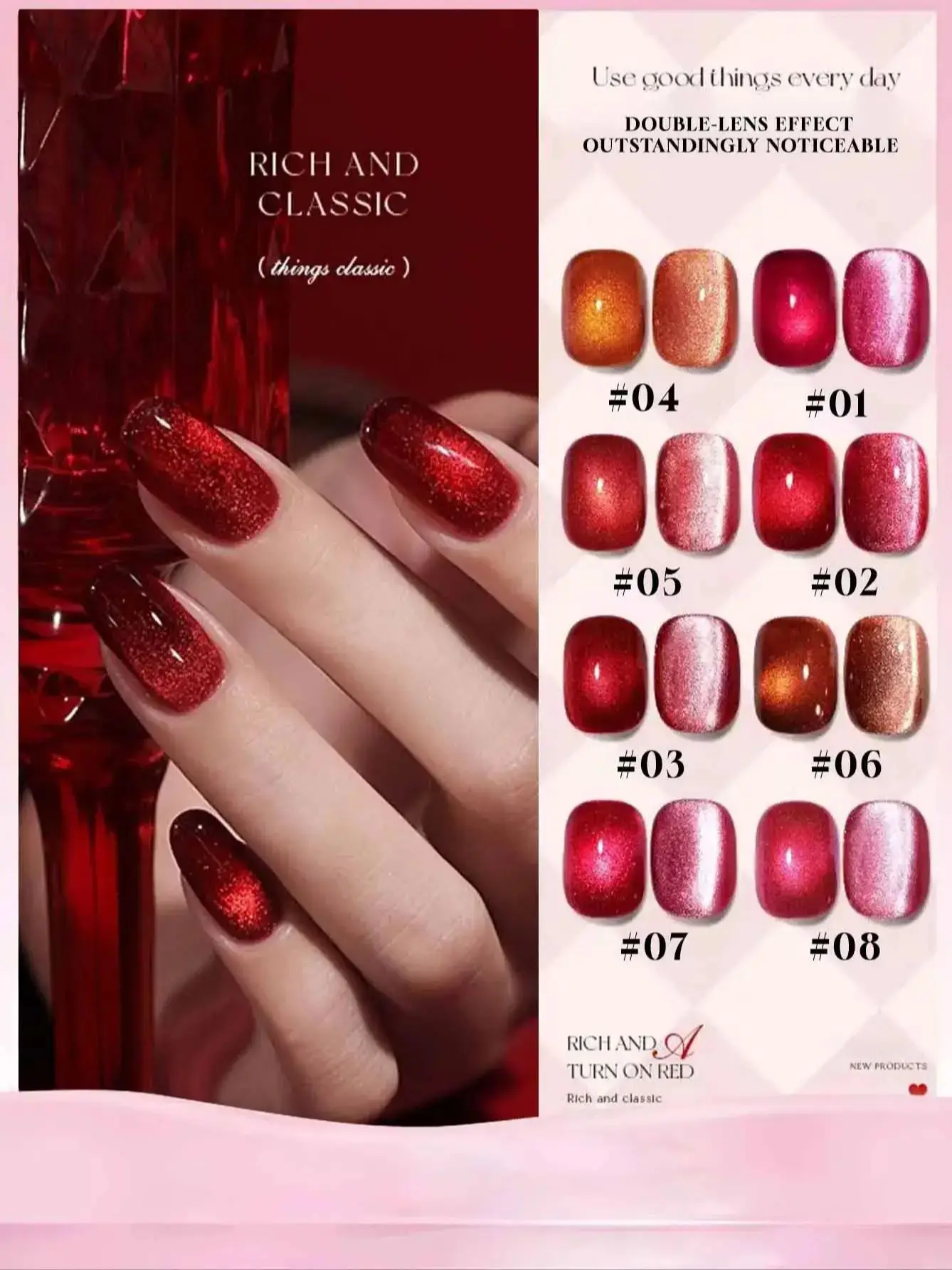 1-9pcs 12ml Korean Style Red Heart Queen Cat Eye Gel Polish 9 Colors Holographic Magnetic UV Gel Shimmer Soak Off for Nail Art
1-9pcs 12ml Korean Style Red Heart Queen Cat Eye Gel Polish 9 Colors Holographic Magnetic UV Gel Shimmer Soak Off for Nail Art