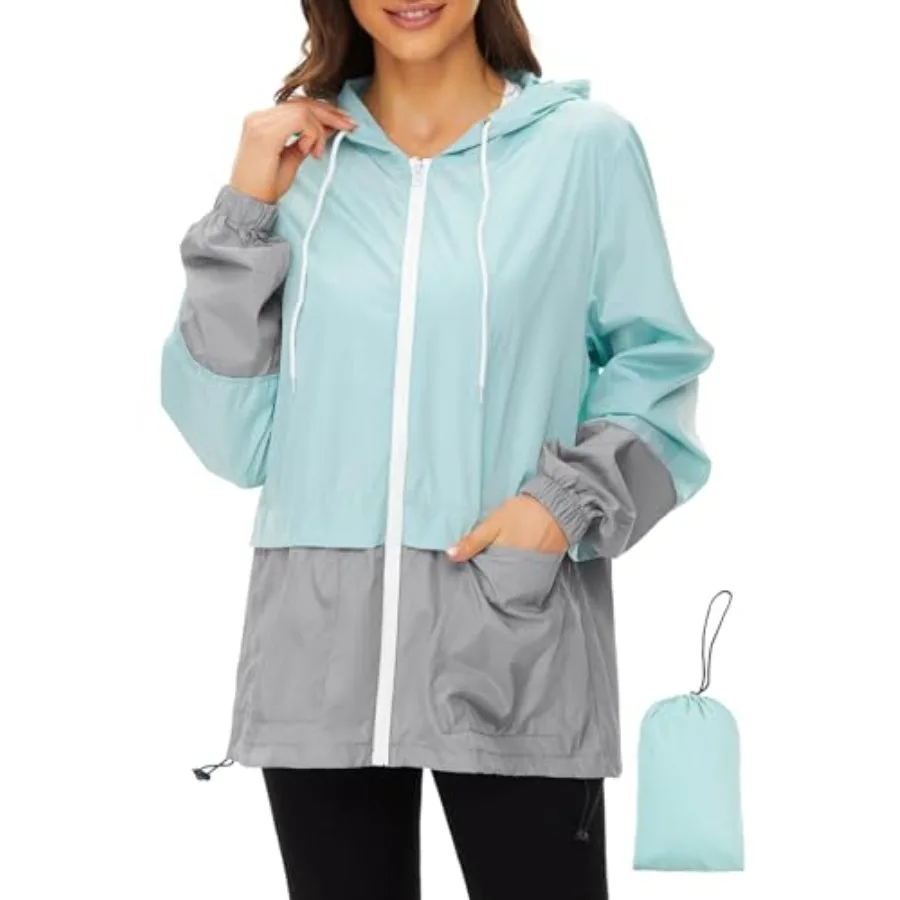 Lightweight Rain Jacket Women Waterproof - Raincoat for Women Packable Rain coat Hooded Windbreaker for Travel Outdoor
Lightweight Rain Jacket Women Waterproof - Raincoat for Women Packable Rain coat Hooded Windbreaker for Travel Outdoor