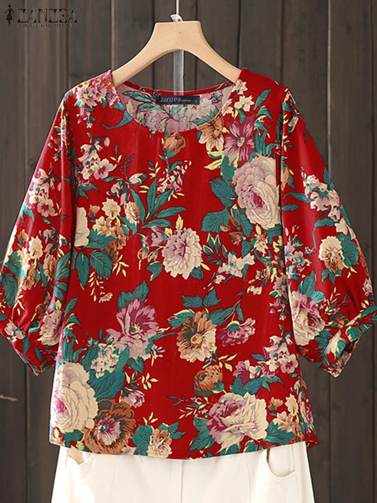 Bohemian Printed Floral Blouses ZANZEA Summer Shirt Women Casual O Neck 3/4 Sleeve Baggy Blusas Vintage Holiday Tunic Tops Femme
Bohemian Printed Floral Blouses ZANZEA Summer Shirt Women Casual O Neck 3/4 Sleeve Baggy Blusas Vintage Holiday Tunic Tops Femme