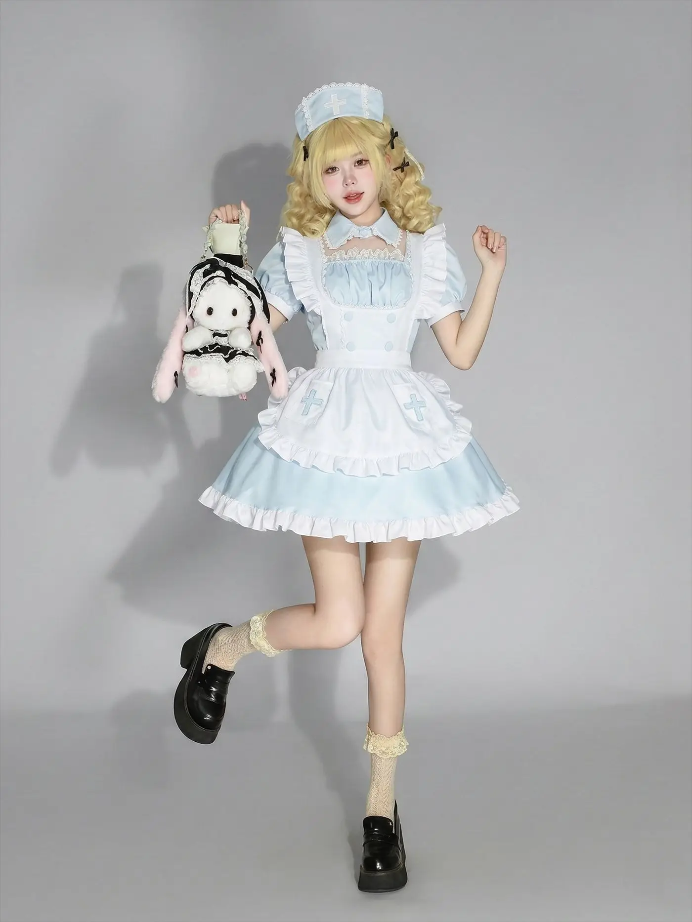 S-5XL Blue/Pink Maid Outfit Nurse Hat Cap Cute Girls Performance Costume Women Apron Dress Cosplay Costume
S-5XL Blue/Pink Maid Outfit Nurse Hat Cap Cute Girls Performance Costume Women Apron Dress Cosplay Costume