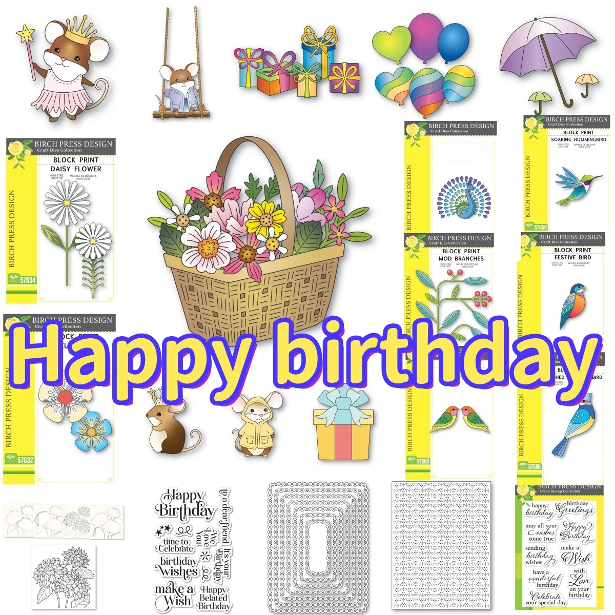New Basket Bird Mouse Gifts Flower Balloons Metal Cutting Dies Clear Stamps Stencil for DIY Making Gift Card Scrapbook 2026
New Basket Bird Mouse Gifts Flower Balloons Metal Cutting Dies Clear Stamps Stencil for DIY Making Gift Card Scrapbook 2026