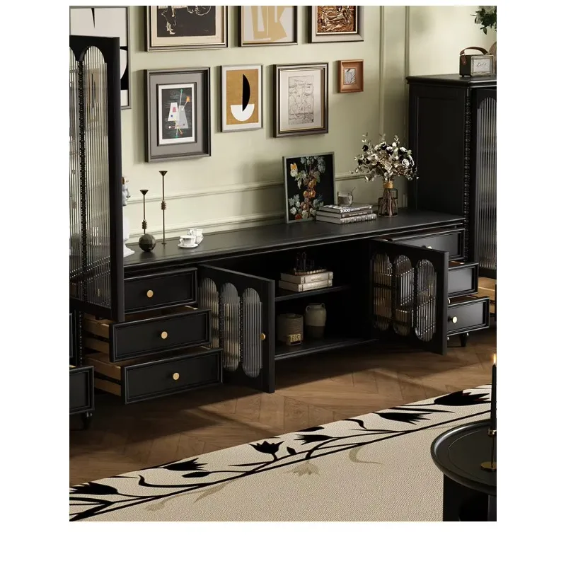 HYS all-solid wood TV cabinet coffee table combination small apartment black living room storage TV cabinet
HYS all-solid wood TV cabinet coffee table combination small apartment black living room storage TV cabinet