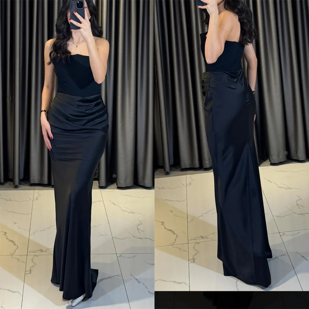 Customized Temperament Black Jersey Evening Dress Exquisite Strapless Sleeveless Zipper Back Mermaid Bespoke Occasion
Customized Temperament Black Jersey Evening Dress Exquisite Strapless Sleeveless Zipper Back Mermaid Bespoke Occasion