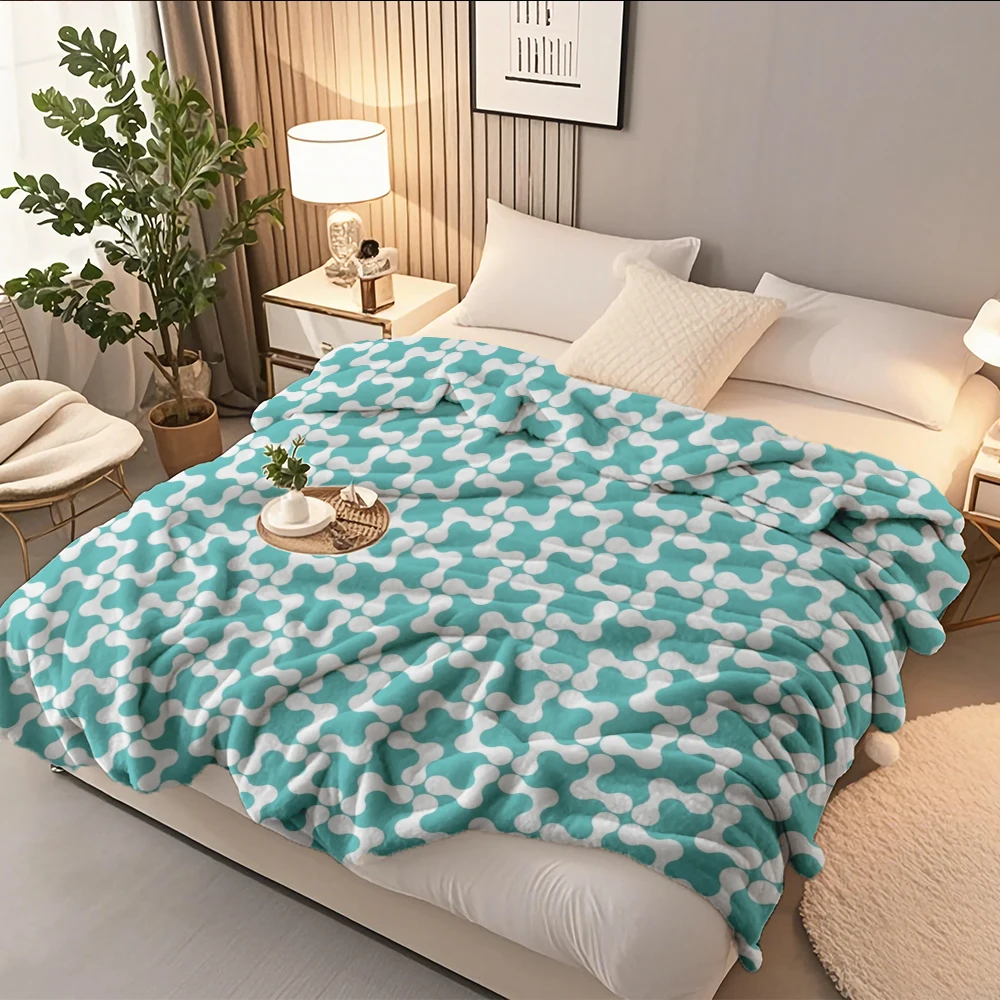 Flannel Cozy Modern Minimalist Blanket Scandi Retro Pattern Turquoise Bedcover Double-sided Throw Breathable Hypoallergenic
Flannel Cozy Modern Minimalist Blanket Scandi Retro Pattern Turquoise Bedcover Double-sided Throw Breathable Hypoallergenic