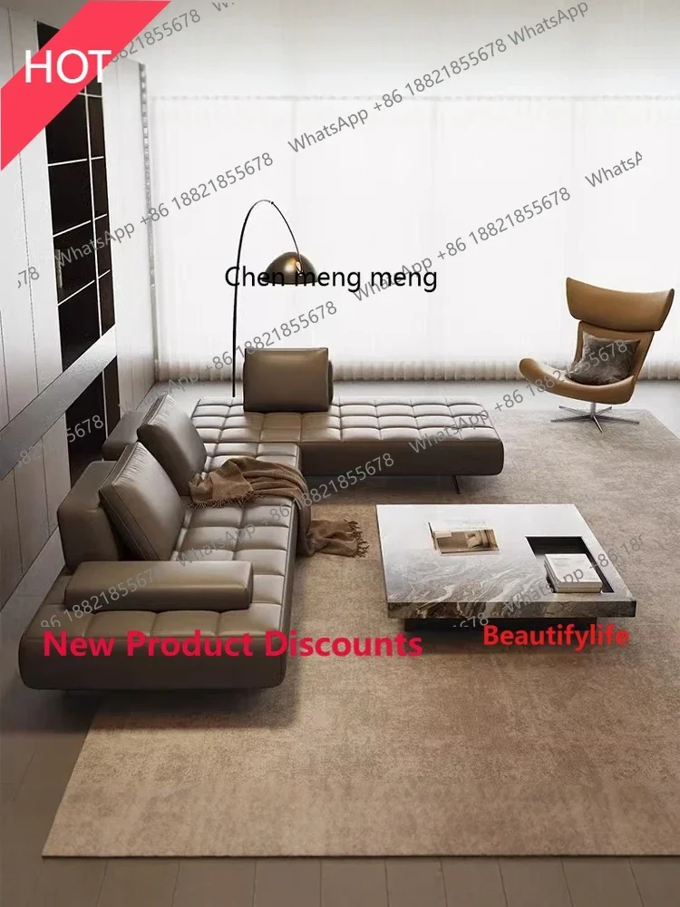 P32 Minimal small apartment straight row leather sofa living room villa module combination, new model
P32 Minimal small apartment straight row leather sofa living room villa module combination, new model