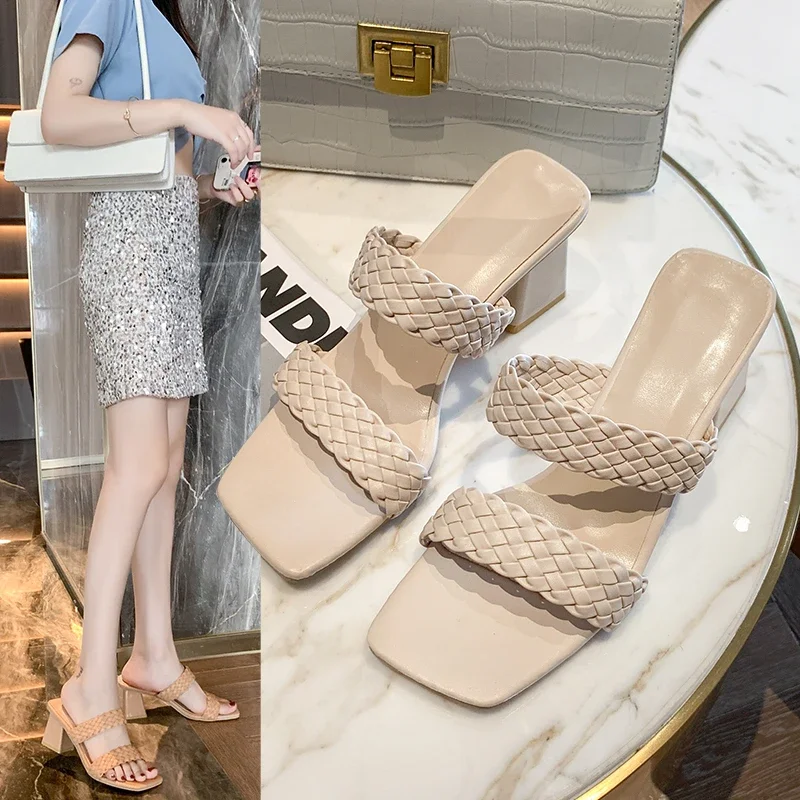 2025 New Luxury Elegant Braided Roman Slippers Large Size Chunky Heel Open Toe Women's Fish Mouth Fashion Shoes Zapatos De Mujer
2025 New Luxury Elegant Braided Roman Slippers Large Size Chunky Heel Open Toe Women's Fish Mouth Fashion Shoes Zapatos De Mujer