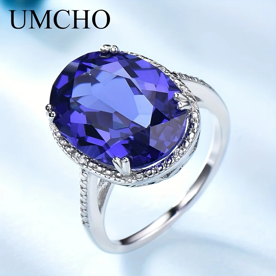 Кольцо для помолвки UMCHO с танзанитом, из серебра 925 пробы, изысканная инкрустация, роскошный подарок для неё на Рождество.
Кольцо для помолвки UMCHO с танзанитом, из серебра 925 пробы, изысканная инкрустация, роскошный подарок для неё на Рождество.
