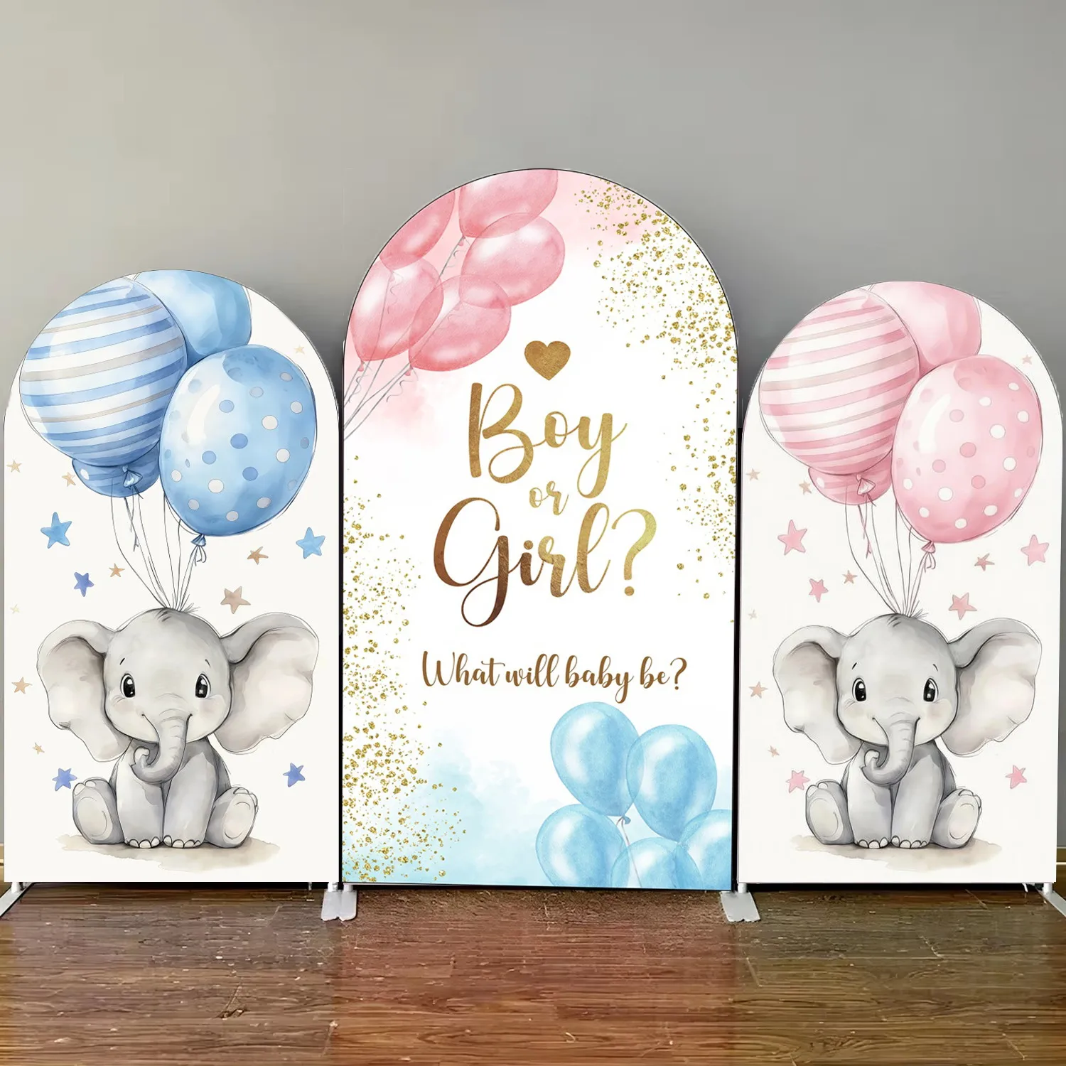 Gender Reveal Theme Arch Backdrop Cover Little Elephant Baby Shower Party Decoration Arched Background Elastic Arch Stand Covers
Gender Reveal Theme Arch Backdrop Cover Little Elephant Baby Shower Party Decoration Arched Background Elastic Arch Stand Covers