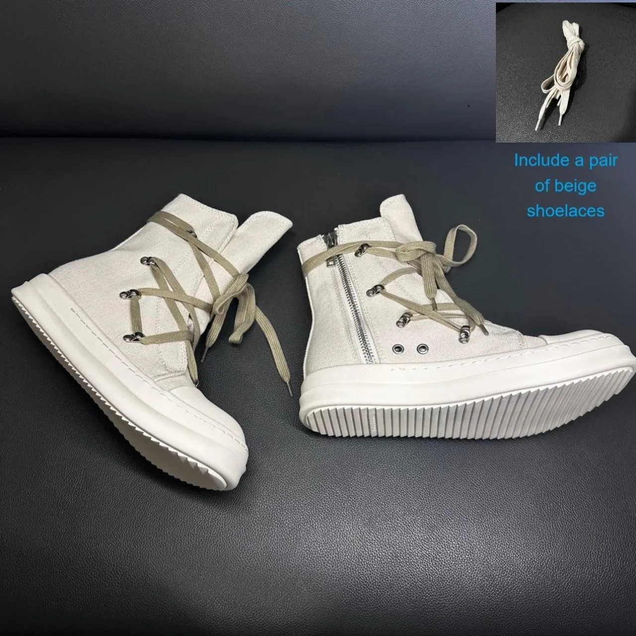 Outdoor Beige Canvas High Top Shoes Sneaker Ro Luxury Design Men Shoe Zipper Boot Lace Up Women Ankle Boots Casual Sneakers
Outdoor Beige Canvas High Top Shoes Sneaker Ro Luxury Design Men Shoe Zipper Boot Lace Up Women Ankle Boots Casual Sneakers