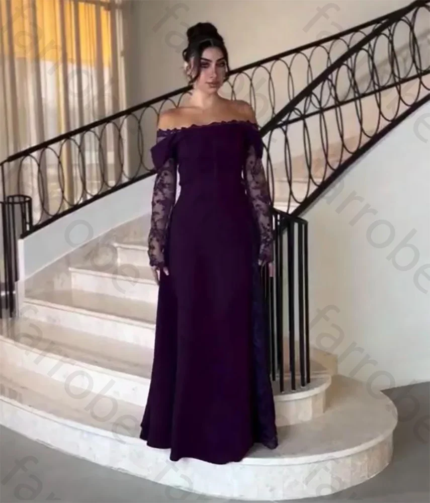 Customized Neck Off The Shoulder Long Sleeves Jersey Evening Dress Graceful Lace Pleats Exquisite Formal Party Gown for Women
Customized Neck Off The Shoulder Long Sleeves Jersey Evening Dress Graceful Lace Pleats Exquisite Formal Party Gown for Women
