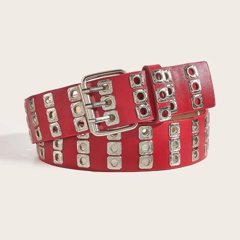 Модный ремень с двойной пряжкой и воздушным глазом, персонализированный однотонный джинсовый ремень в стиле панк, аксессуары, универсальный студенческий металлический ремень
Модный ремень с двойной пряжкой и воздушным глазом, персонализированный однотонный джинсовый ремень в стиле панк, аксессуары, универсальный студенческий металлический ремень