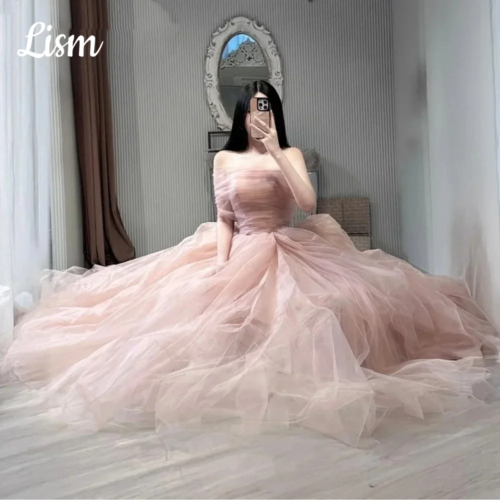 Lism Elegant Pink A-Line Wedding Party Dresses Off Shoulder Evening Dress Korea Photo Shoot Bridal Reception Gown Customized
Lism Elegant Pink A-Line Wedding Party Dresses Off Shoulder Evening Dress Korea Photo Shoot Bridal Reception Gown Customized