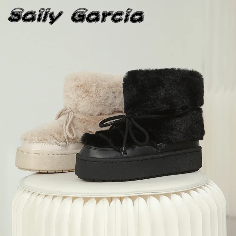 Round Toe Short Plush Waterproof Platform Snow Boots Winter New Style Keep Warm Flat Boots Outdoor Mid Calf Slip On Casual Boots 
Round Toe Short Plush Waterproof Platform Snow Boots Winter New Style Keep Warm Flat Boots Outdoor Mid Calf Slip On Casual Boots