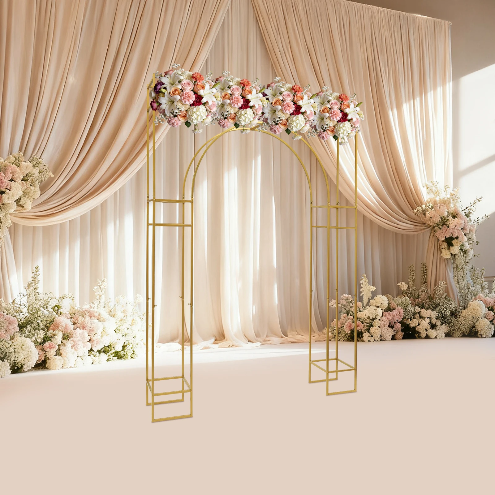 Wedding Arch Backdrop Stand, Free Standing Gold Wedding Arches for Ceremony Square Metal Balloon Arch Stand
Wedding Arch Backdrop Stand, Free Standing Gold Wedding Arches for Ceremony Square Metal Balloon Arch Stand