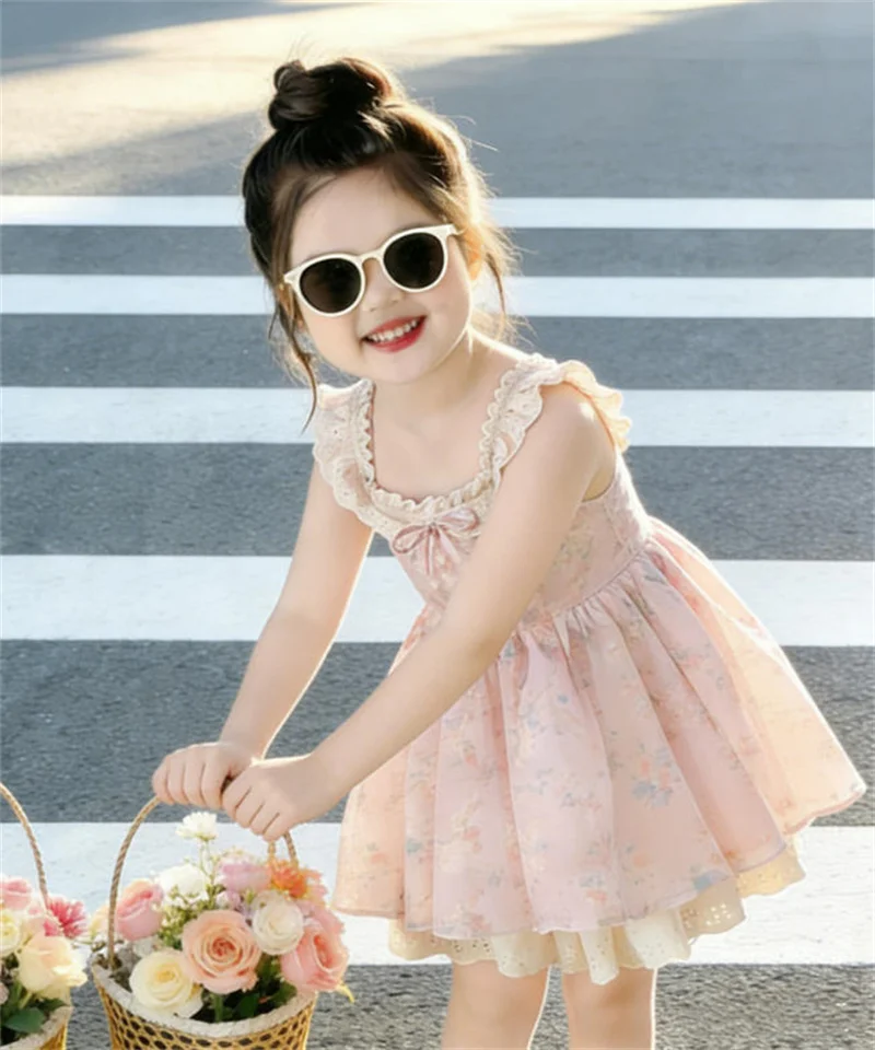 Floral Print Kids Dress Girls Sleeveless Lace Trim Sundress Toddler Sweet Bow Layered Tutu Dress Baby Birthday Party Clothes
Floral Print Kids Dress Girls Sleeveless Lace Trim Sundress Toddler Sweet Bow Layered Tutu Dress Baby Birthday Party Clothes
