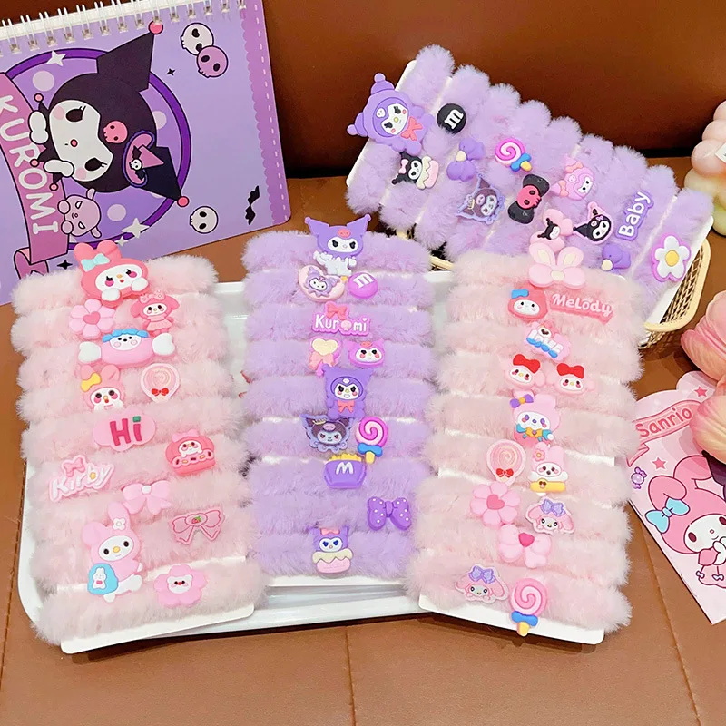 9Pcs Sanrio Melody Plush Hairband Hair Accessory Children's Cute Cartoon Headwear Hair Tie Girls' Sweet Hair Tie Elastic Band
9Pcs Sanrio Melody Plush Hairband Hair Accessory Children's Cute Cartoon Headwear Hair Tie Girls' Sweet Hair Tie Elastic Band