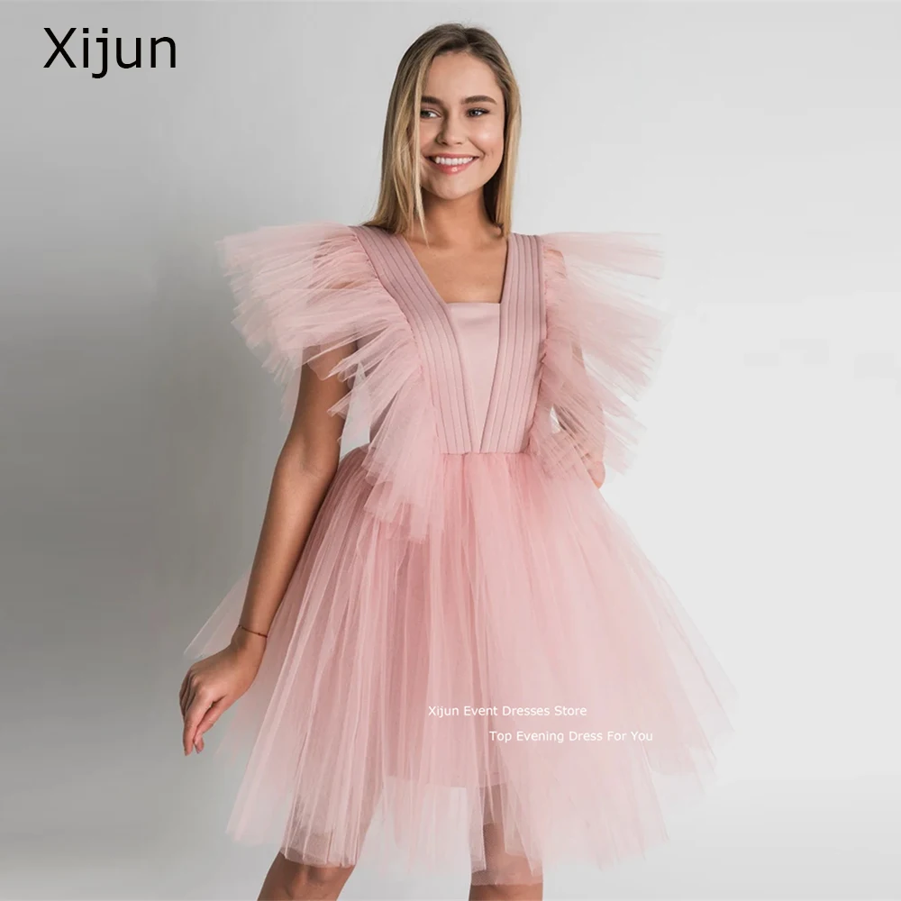 Xijun Pink Simple Mini Evening Dress V-Neck A-Line Short Homecoming Dress Vestido De 2023 Prom Gowns Formal Party Dress Ruffles
Xijun Pink Simple Mini Evening Dress V-Neck A-Line Short Homecoming Dress Vestido De 2023 Prom Gowns Formal Party Dress Ruffles