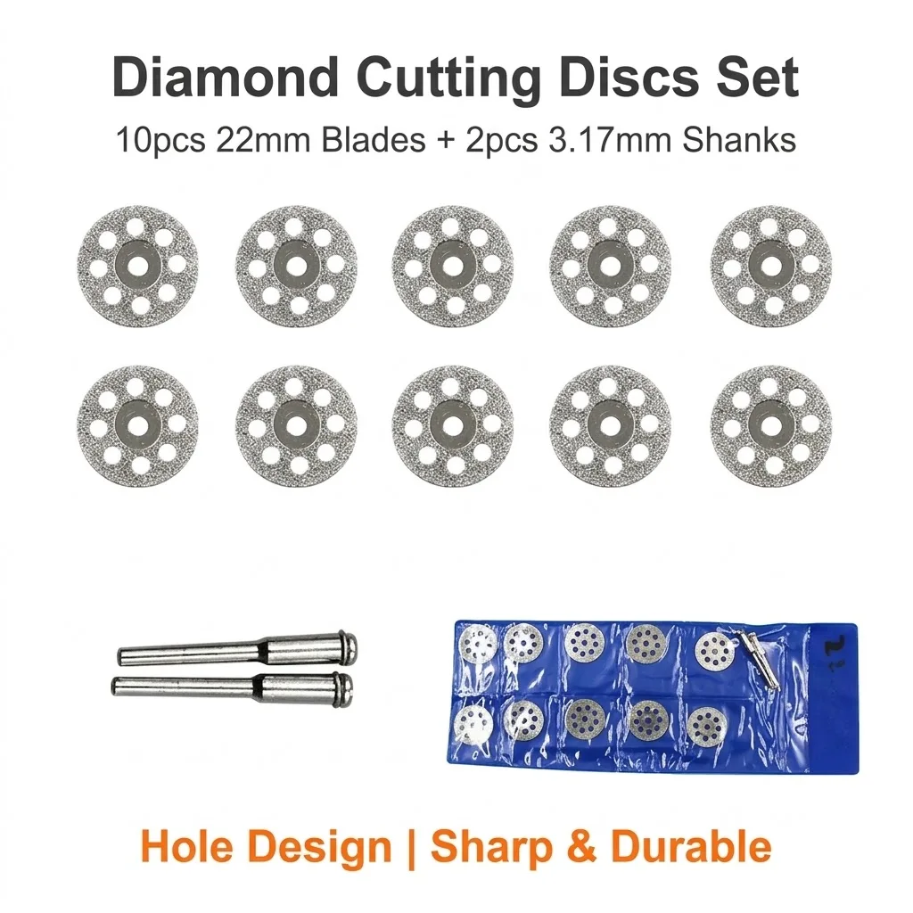 32Pcs Cutting Discs Set Rotary Tool Saw Blades 22/25/32/44/50mm Cut Off Wheels with 3.17/6mm Mandrels for Dremel
32Pcs Cutting Discs Set Rotary Tool Saw Blades 22/25/32/44/50mm Cut Off Wheels with 3.17/6mm Mandrels for Dremel