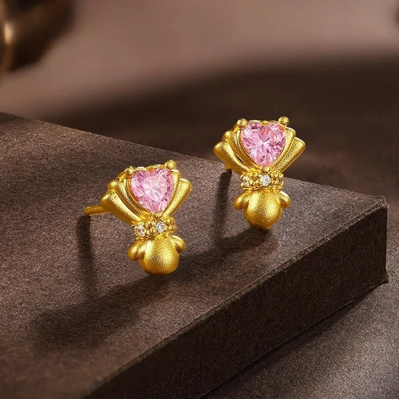 New Korean version AU750 18K gold love bouquet earrings pink zircon puncture jewelry earrings give girlfriend a gift
New Korean version AU750 18K gold love bouquet earrings pink zircon puncture jewelry earrings give girlfriend a gift